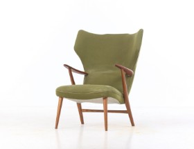 Danish furniture design. Teak armchair / 'earflap chair', 1950s