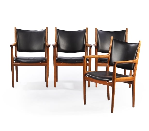 Hans J. Wegner for Johannes Hansen. Fire armstole af teak, model 'JH-513' (4)