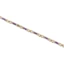 Armbånd af 8 kt. guld med ametyster og diamanter. Længde: 18 cm.
