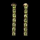 A pair of rose gold-plated sterling silver earrings with faceted peridots. (2)
