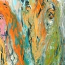 Per Eli . Abstrakt Komposition, akryl på lærred. 120x50 cm.