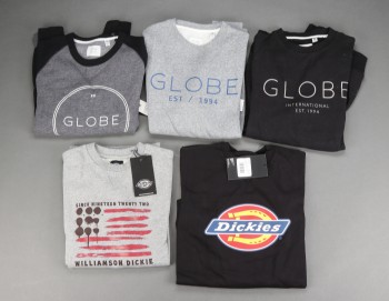 Globe og Dickies,  Fem sweatshirts str. M (5)