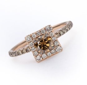 Le Vian. 'Chocolate diamonds' ring i 14 kt. rosaguld, 1.12 ct.