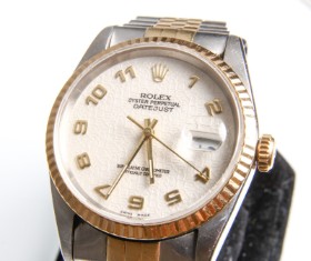 Rolex Oyster Perpetual Datejust herreur, ref. 16234, 18 karat guld og stål