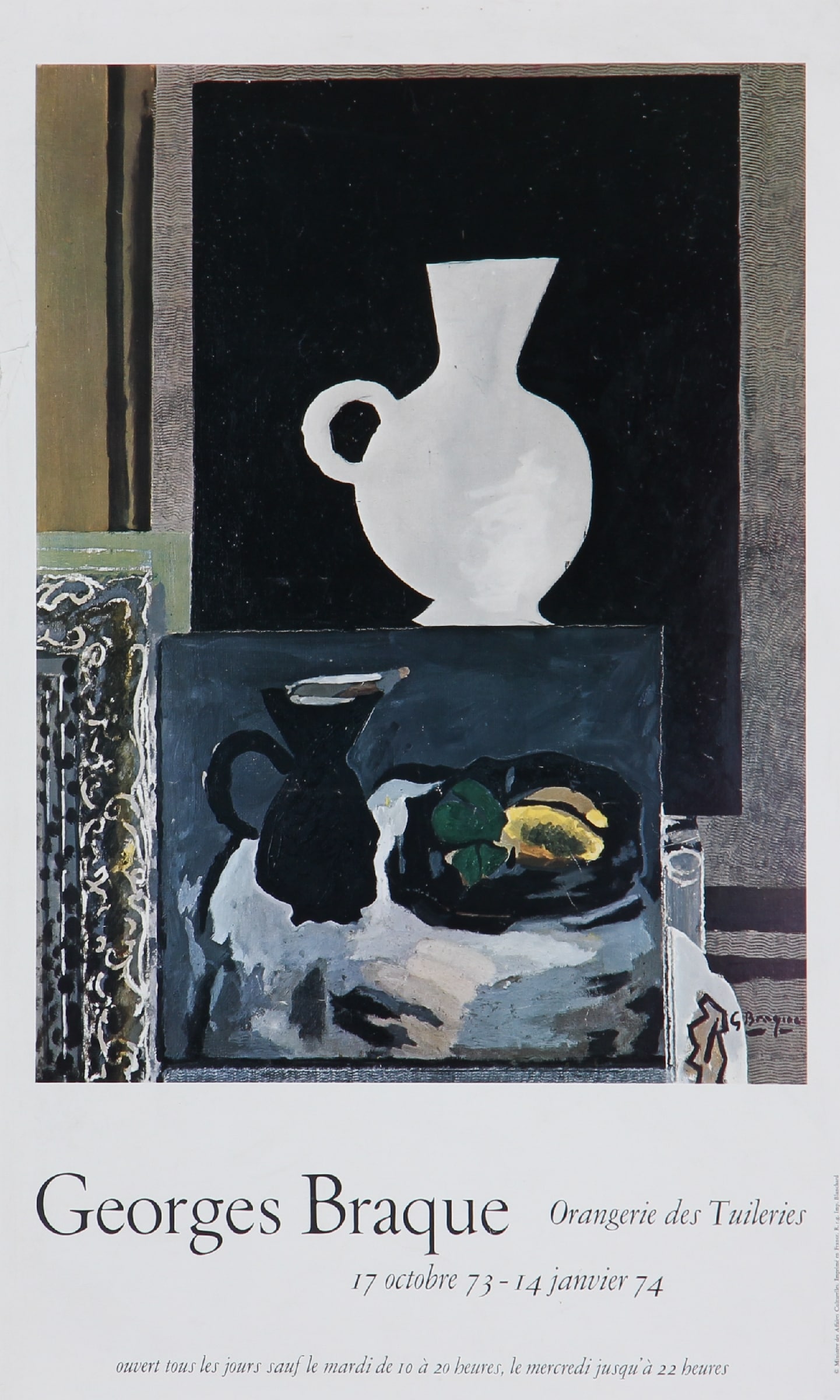 Georges Braque, after. Exhibition poster from the Orangerie des Tuileries, 1974