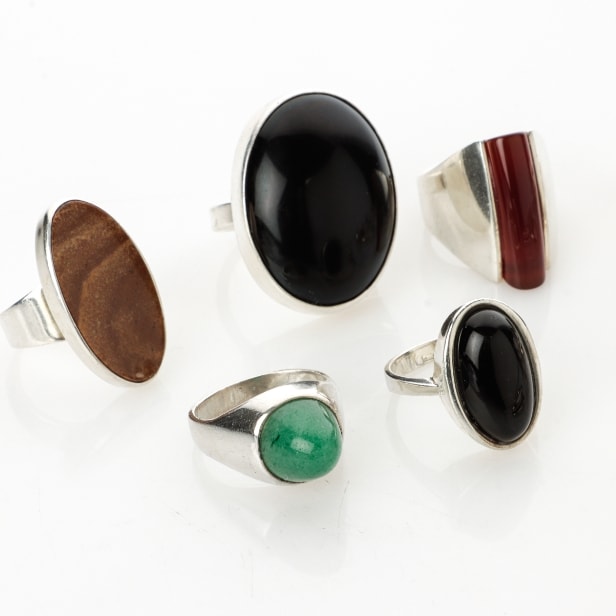 M.P.Christoftersen, NE From et al. Collection of silver rings 102.6 g.