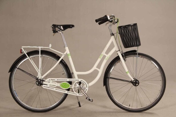 ECO2. Hvid unisex cykel. Model 'Retro'