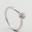 Solitaire ring with brilliant-cut approx. 0.03 ct, 14 kt. white gold, size 49