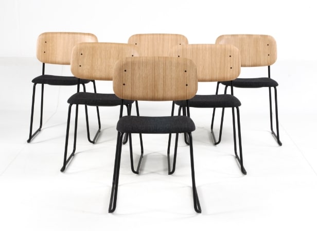 Iskos-Berlin for HAY. Six dining chairs / stacking chairs, model Soft Edge (6)