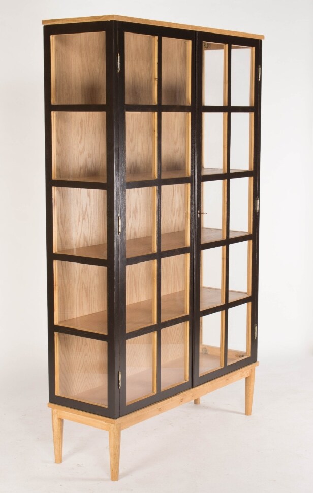 Unknown furniture manufacturer. Display cabinet, black / light wood
