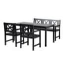 Cinas. Havebord, bænk samt to havestole. Model Rosenborg - Mat sort (4)