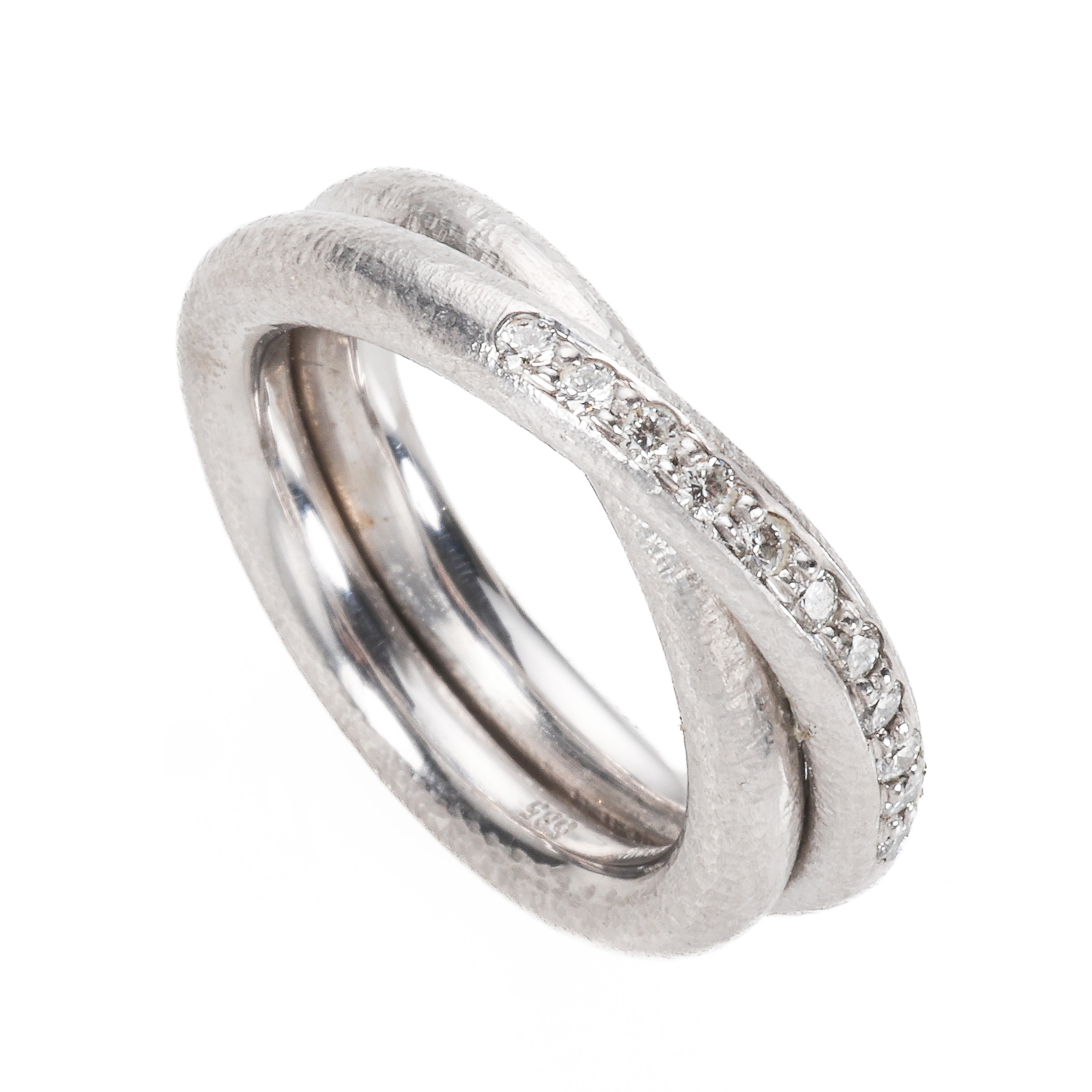 Ruben Svart: Heavy diamond ring in 14 kt. white gold, approx. 0.22 ct. Size 52