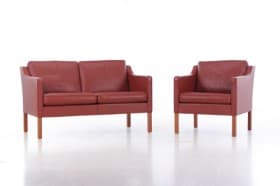 Børge Mogensen. To-pers. sofa samt lænestol, model '2321' / '2322' (2)