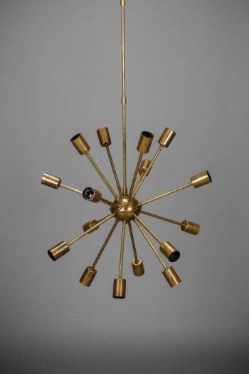 Sputnik pendant lamp in brass