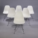 Charles Eames. Set of six chairs, model DSR, white polypropylene (6)