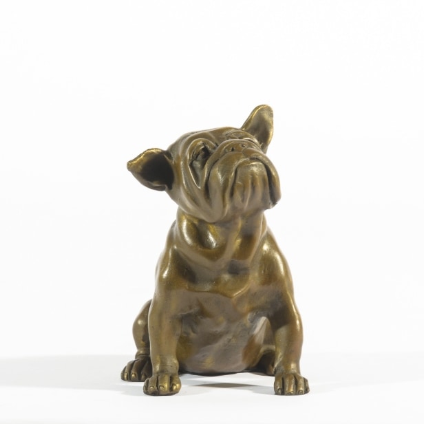 Bronzeskulptur, fransk Bulldog.