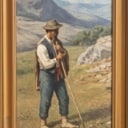 N.F. Schiøttz-Jensen. Hyrde. Olie på lærred
