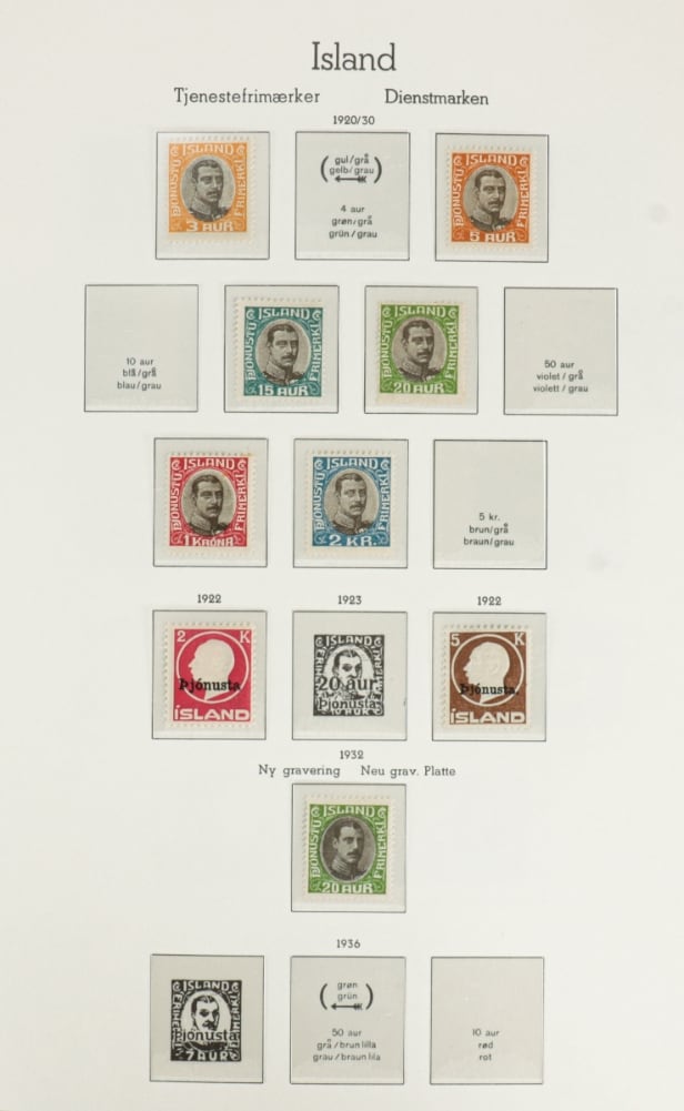 LOT 48. ICELAND. 1876-1986. Beautiful unused/mint collection in Leuchtturm album.