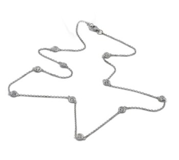 Necklace 14kt with brilliant cut diamonds1.00ct