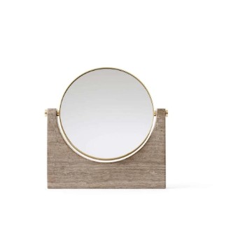 Menu. Pepe Marble Mirror, Wall, Brass/Honed Brown