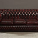 Chapel. Tre pers. chesterfield sofa, rød læder