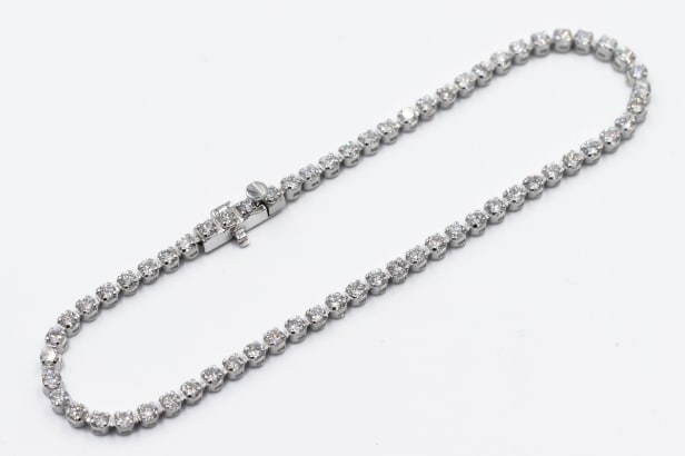 Tennis bracelet in 14 kt white gold, Lab Grown 3.00 ct