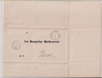 ROYAL. Cirkulære fra Generalpostdirecteuren no 16 1866 sendt til det Kongelige Postcontoir med tilhørende stempler.