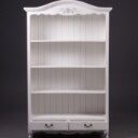 Reol/vitrine, hvid antikbemaling (2)