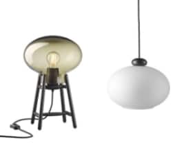 966. FDB. Bordlampe og pendel model 'Hiti' med ekstra dele (6 kasser)