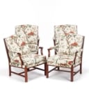 Espe furniture. Four armchairs of dark stained oak (4)