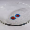 Alfredo Barbini (1913-2007). Circular dish from the 80s made of Murano glass. Ø 34 cm. Made by Barbini, Murano, Venice with label from here.