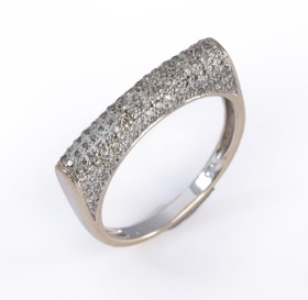 Pavé set diamond ring in 18 kt. white gold