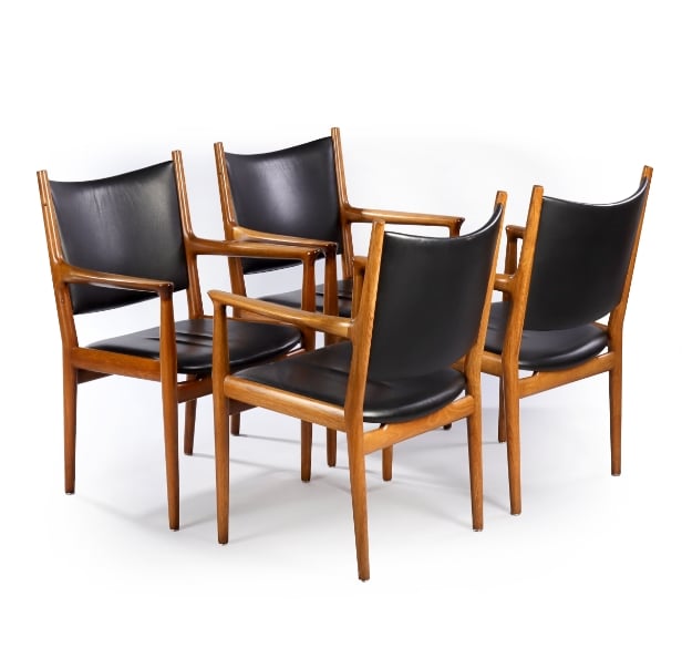Hans J. Wegner for Johannes Hansen. Fire armstole af teak, model 'JH-513' (4)