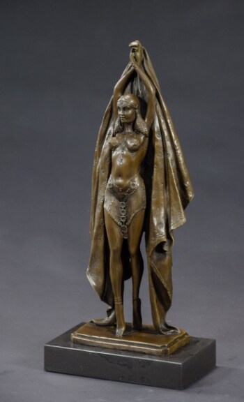 Bronzeskulptur, dansende kvinde