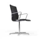 Arne Jacobsen. Oxford lavrygget armstol, sort læder, 'Red label' 2008