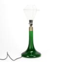 Poul Christiansen for Holmegaard / Le Klint. Green glass table lamp, model 363