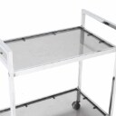 Steel and glass serving trolley, 1980s
