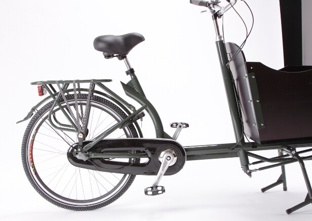 Enghouse tohjulet Long John ladcykel med Shimano-gear, mørkegrøn