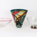 Samling moderne kunstglas og skåle fra Sverige, Italien og Danmark. (6)