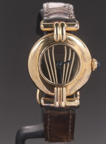 Cartier Colisee Vermeil. Damearmbåndsur i forgyldt sølv