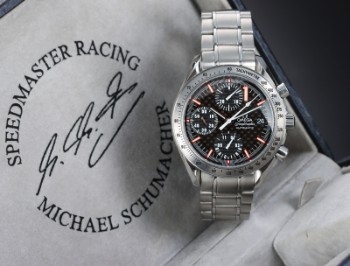 Omega Speedmaster Schumacher Racing. Limiteret herrechronograf i stål - boks + cert. 2002