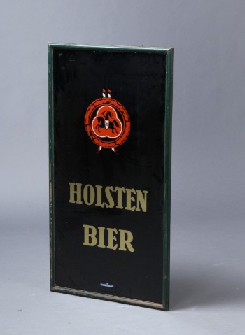 Holsten Bier. Reklameskilt / glasskilt 1940/50erne
