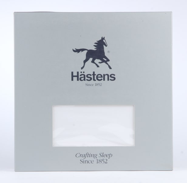 127. Hästens. Fitted sheet, Premium Satin White. 140x210x8 cm