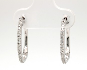 Creole earrings in 14kt gold with diamonds 0.22ct