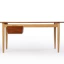 Ib Kofod-Larsen for Fredericia chair factory. Rare free-standing desk in teak/oak