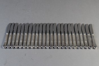 Danske Guldsmedes Sølvvarefabrik. Rosenholm mm.24 sølvknive (24)