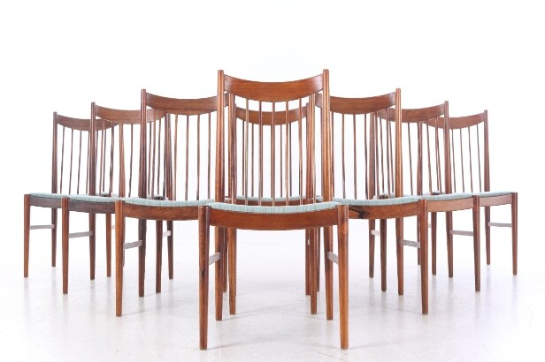Arne Vodder. Otte stole af palisander, model 422 (8)