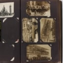 LOT 93. POSTCARDS. Exciting original lot in moving box with several old albums