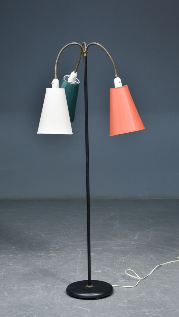 Retro standerlampe / 'Tivoli' lampe, tre-armet, 1950'erne