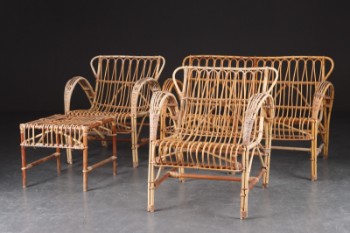 Loungegruppe af bambus, 1900-tallets midte (4)